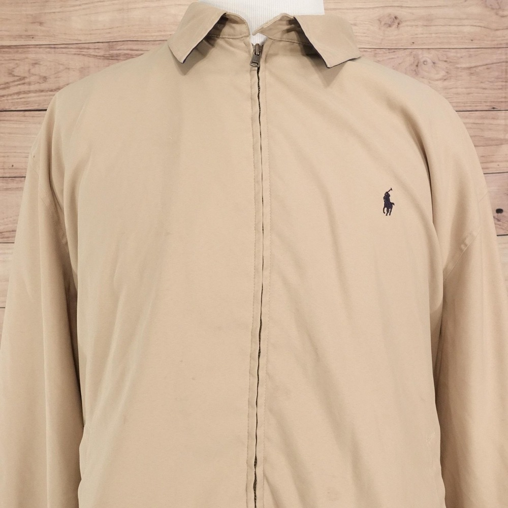 Polo Ralph Lauren Harrington Jacket Mens 2XL Beige Lined Elastic Waist Pony